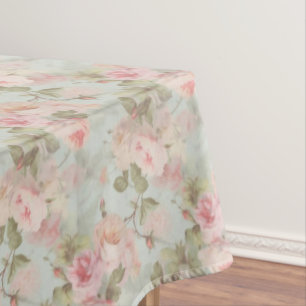 Flowers,vintage roses,pink roses tablecloth
