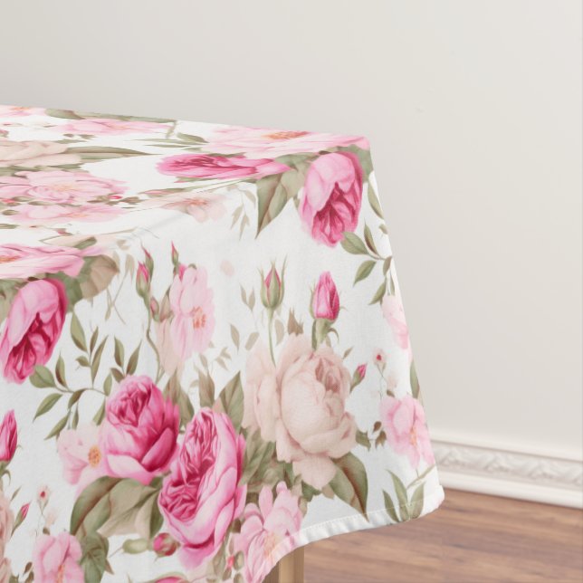 Flowers,vintage roses,pink roses  tablecloth (In Situ)