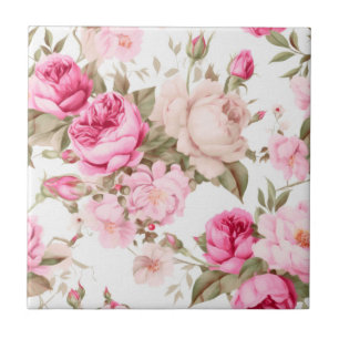 Flowers,vintage roses,pink roses tile