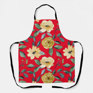 Flowers Vintage Watercolor Cute     Apron