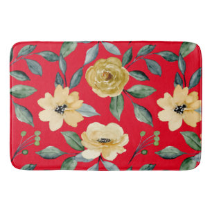 Flowers Vintage Watercolor Cute Bath Mat