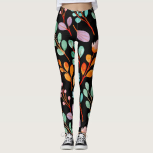 Flowers Vintage Watercolor Trendy    Leggings