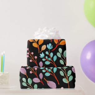 Flowers Vintage Watercolor Trendy Wrapping Paper