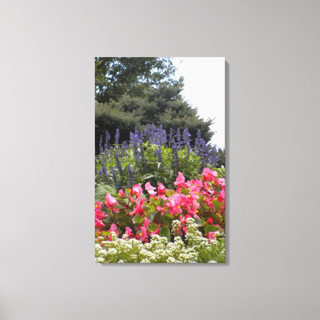 Flowers w/Bird of Prey Wrapped canvas (Front)