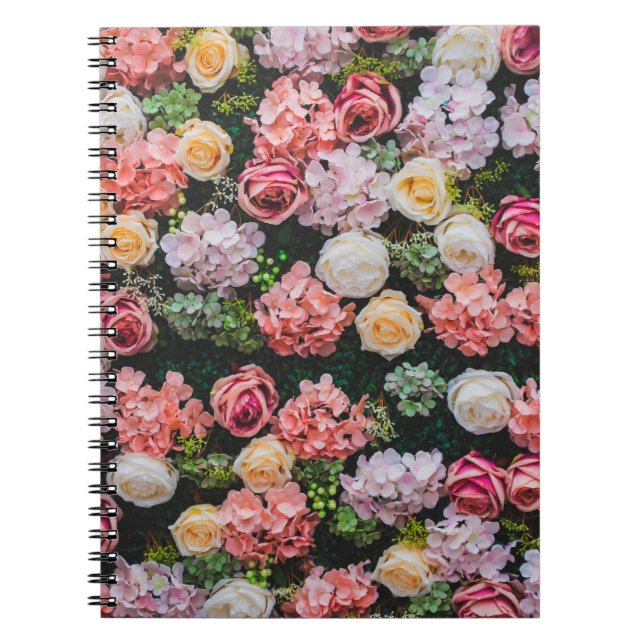 Flowers wall background vintage style.  notebook (Front)