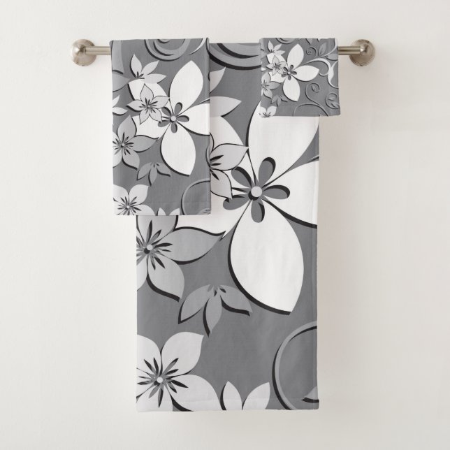 Flowers wall paper 2 bath towel set (Insitu)