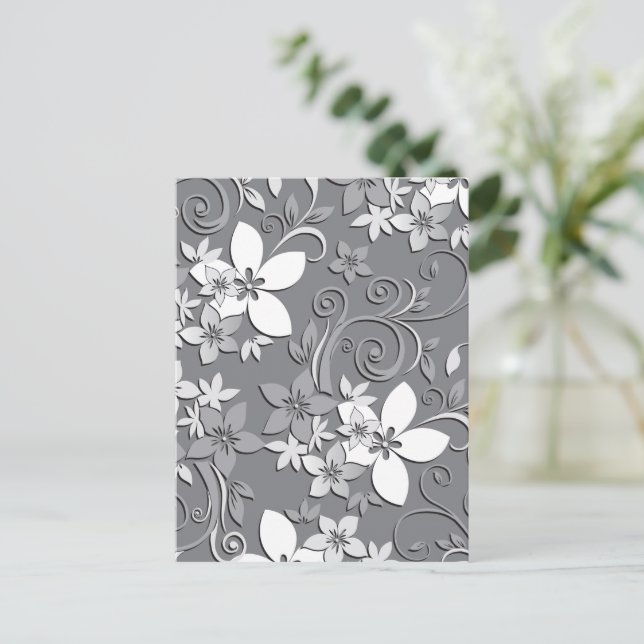 Flowers wall paper 2 holiday postcard (Standing Front)