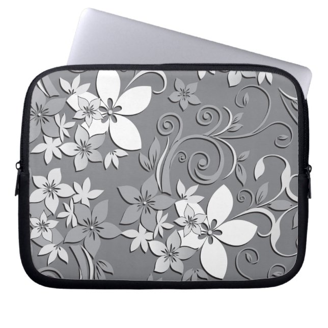 Flowers wall paper 2 laptop sleeve (Front)