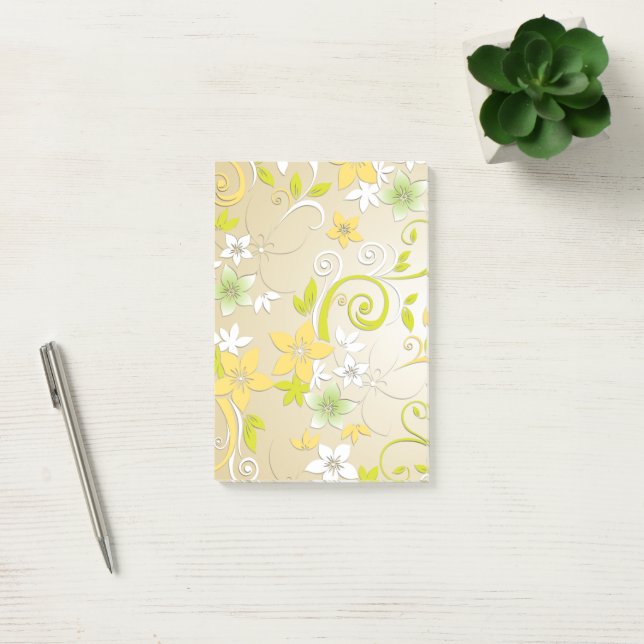 Flowers wall paper 3 post-it notes (Office)