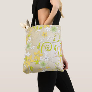 Flowers wall paper 3 tote bag