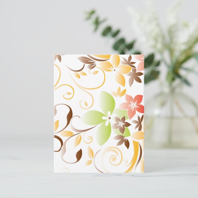 Flowers wall paper 5 holiday postcard (Standing Front)