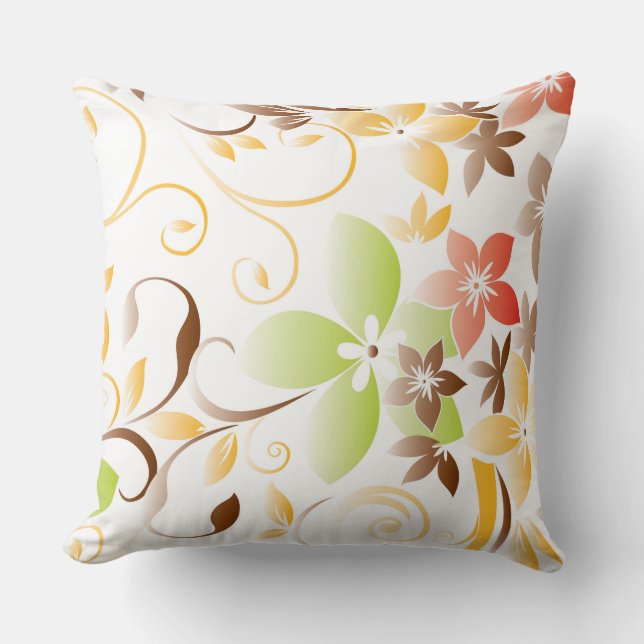 Flowers wall paper 5 throw pillow (Front)