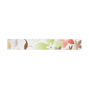 Flowers wall paper 5 wrap around label