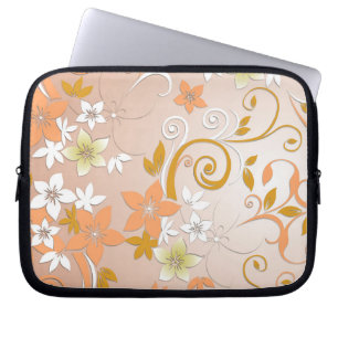 Flowers wall paper 8 laptop sleeve