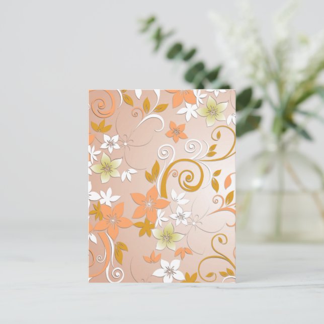 Flowers wall paper 8 postcard (Standing Front)