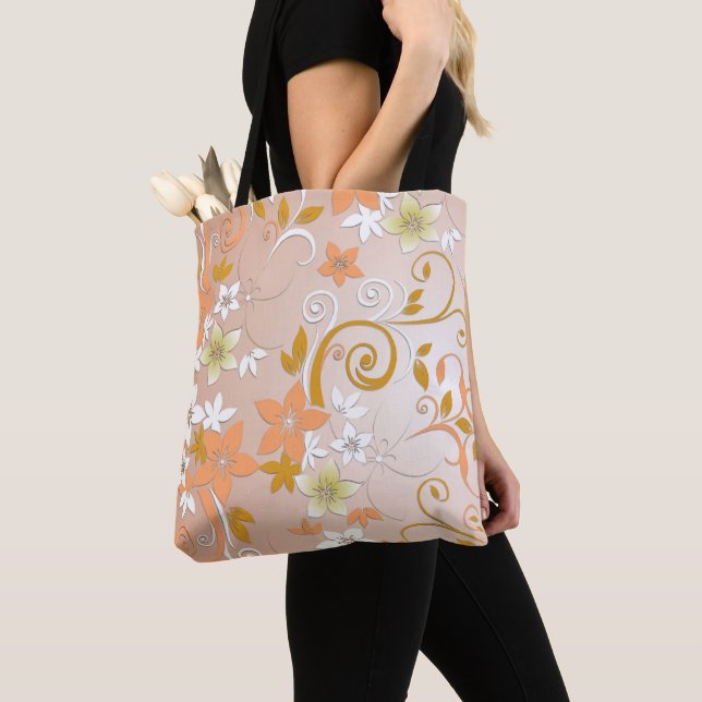 Flowers wall paper 8 tote bag (Close Up)