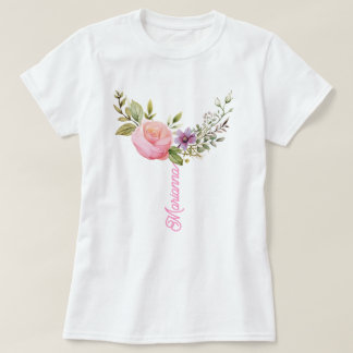 Flowers Watercolor Print, Custom T-Shirt