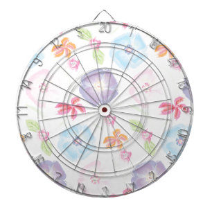 Flowers-Watercolor Soft Pink Elegant Dartboard