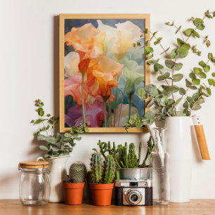 Flowers Watercolor Wipsy Datura Elegant Modern  Poster