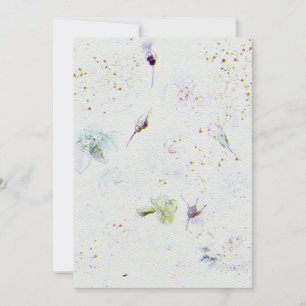 Flowers Wedding Invitation on Watercolor Paper Tex