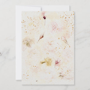 Flowers Wedding Invitation on Watercolor Paper Tex