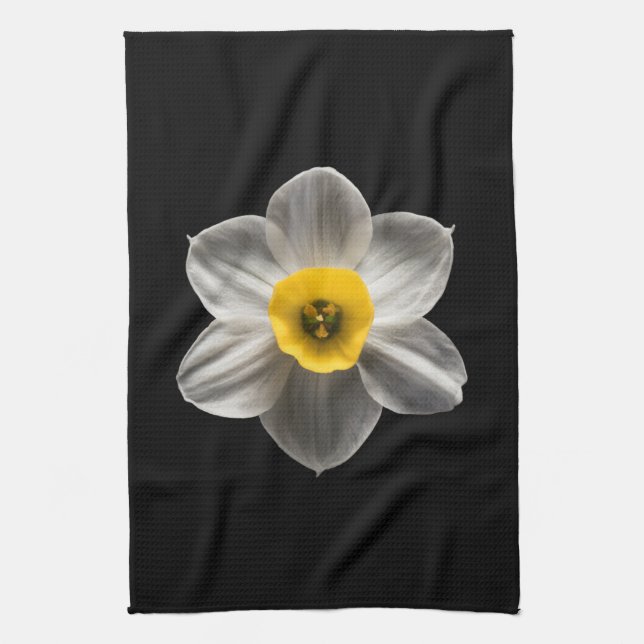 Flowers | White Daffodil Flower Kitchen Towel (Vertical)