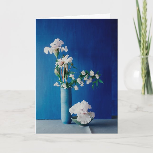 Flowers | White Iris in Vase Card (Front)
