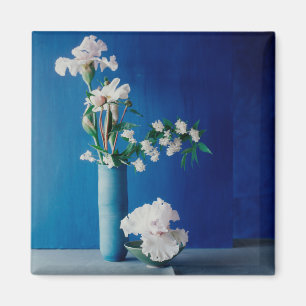 Flowers White Iris in Vase Magnet