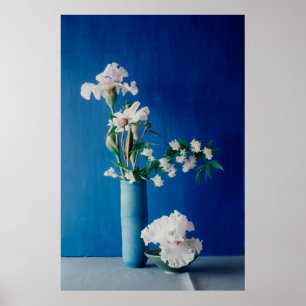 Flowers   White Iris in Vase Poster