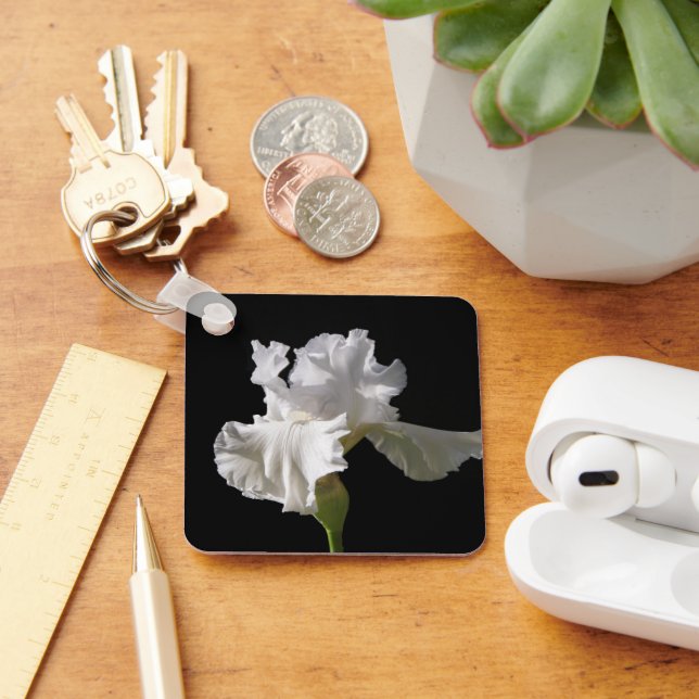 Flowers | White Iris Keychain (Desk)