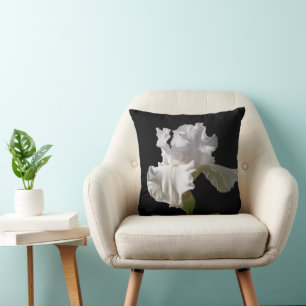 Flowers   White Iris Throw Pillow