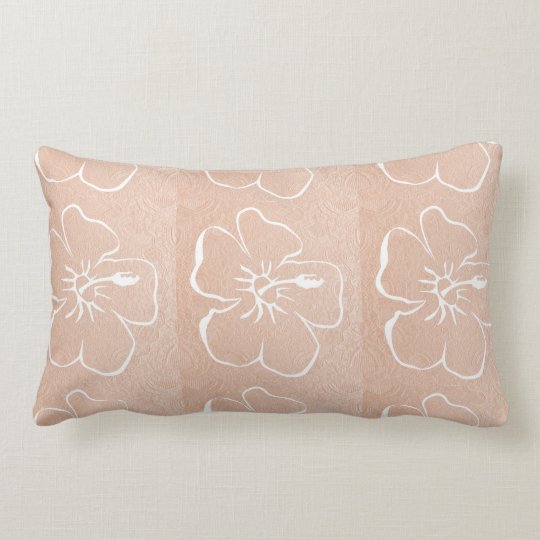 Flowers : White n Gold Lumbar Pillow