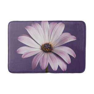 Flowers White & Purple Daisy Bath Mat