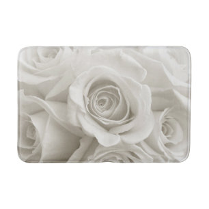 Flowers   White Roses Bath Mat