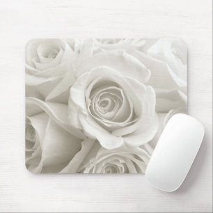 Flowers White Roses Mouse Pad