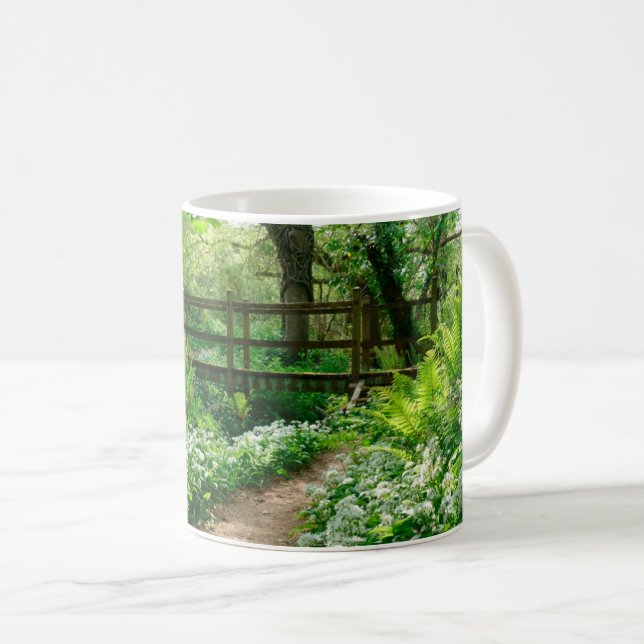 Flowers | White Wildflowers in Forest Coffee Mug (Front Right)