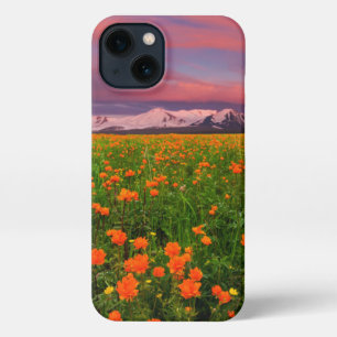 Flowers   Wildflower Field Snowcapped Mountains iPhone 13 Case