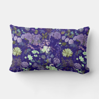 Flowers with an elegant and mysterious atmosphere lumbar pillow
