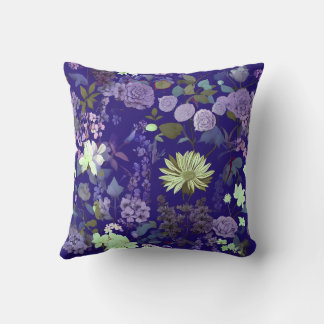 Flowers with an elegant and mysterious atmosphere throw pillow