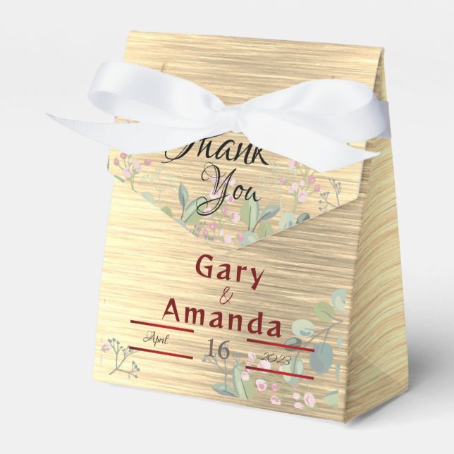 Flowers with Leaves    Favor Box (Front Side)