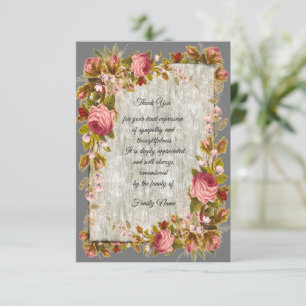 Flowers Wood Frame Thank You Card