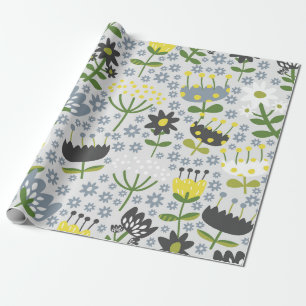 flowers wrapping paper