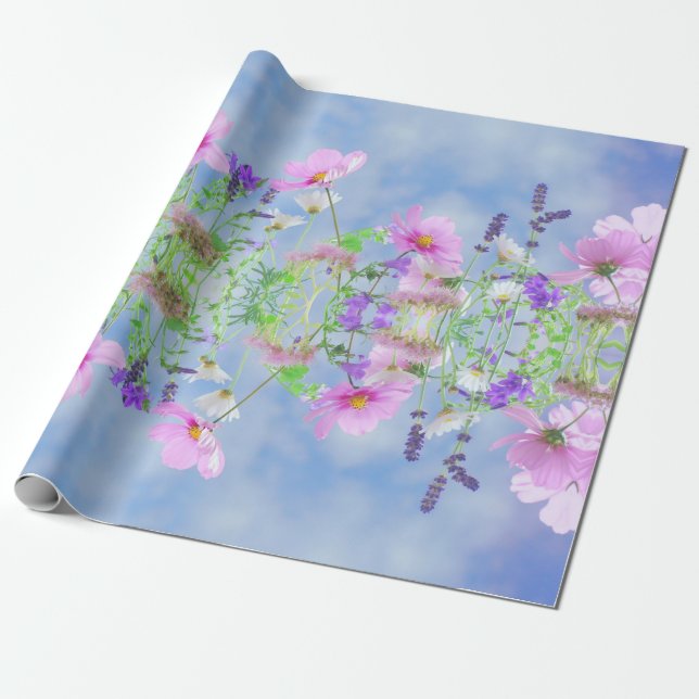 Flowers wrapping paper. paper (Unrolled)
