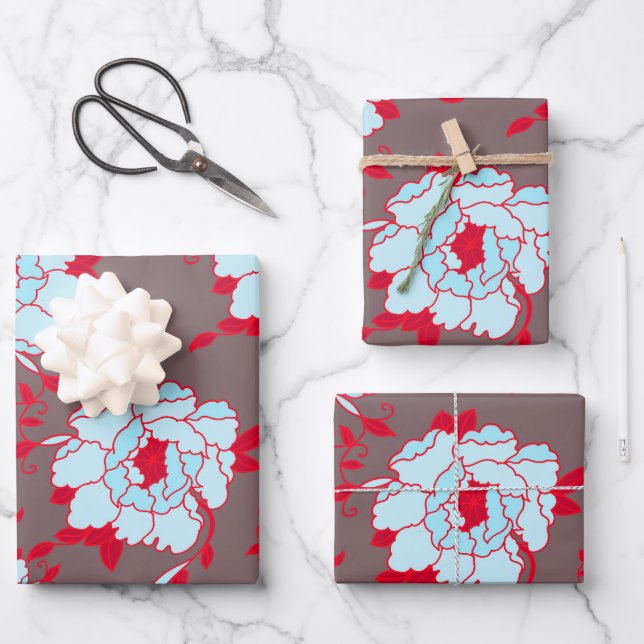 flowers wrapping paper sheet (Front)