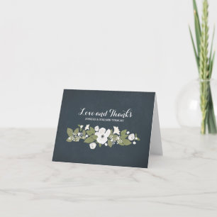 Flowers wreath cute vintage wedding thank you card
