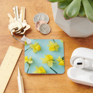 Flowers   Yellow Daffodils Keychain