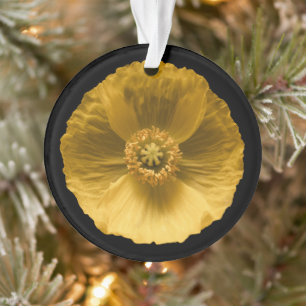 Flowers   Yellow Poppy Ornament