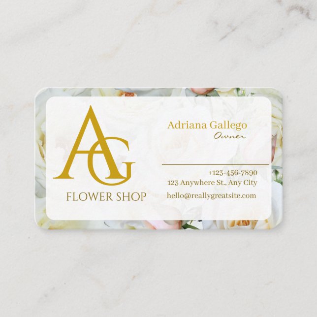 Flowershop  Business card (editable) (Front)