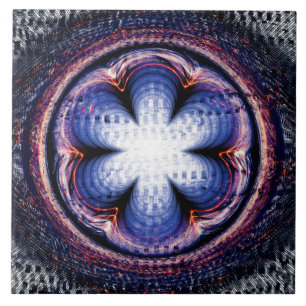 Flowery abstract blue decoration tile
