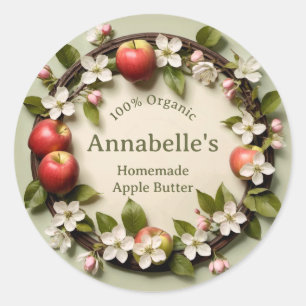 Flowery Apple Butter Label